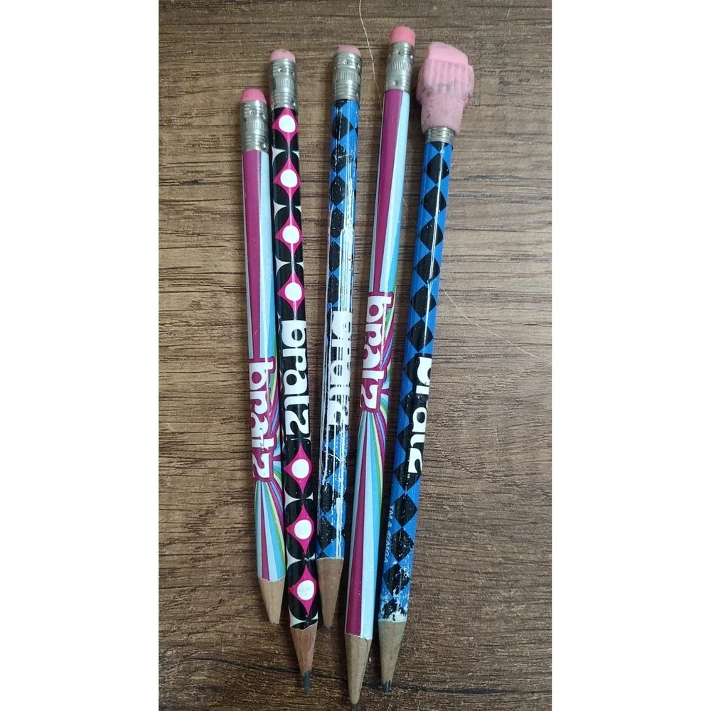 Y2K Bratz Pencil Lot Of 5 Stationary Pink Blue TM & MGA Vintage